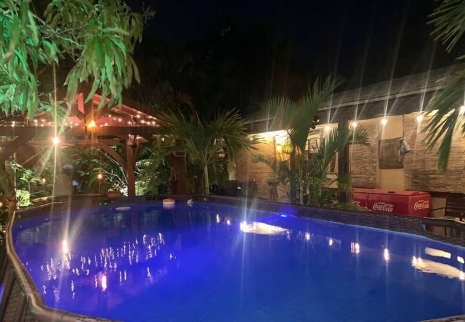 Beautiful private outdoor tropical courtyard pool.