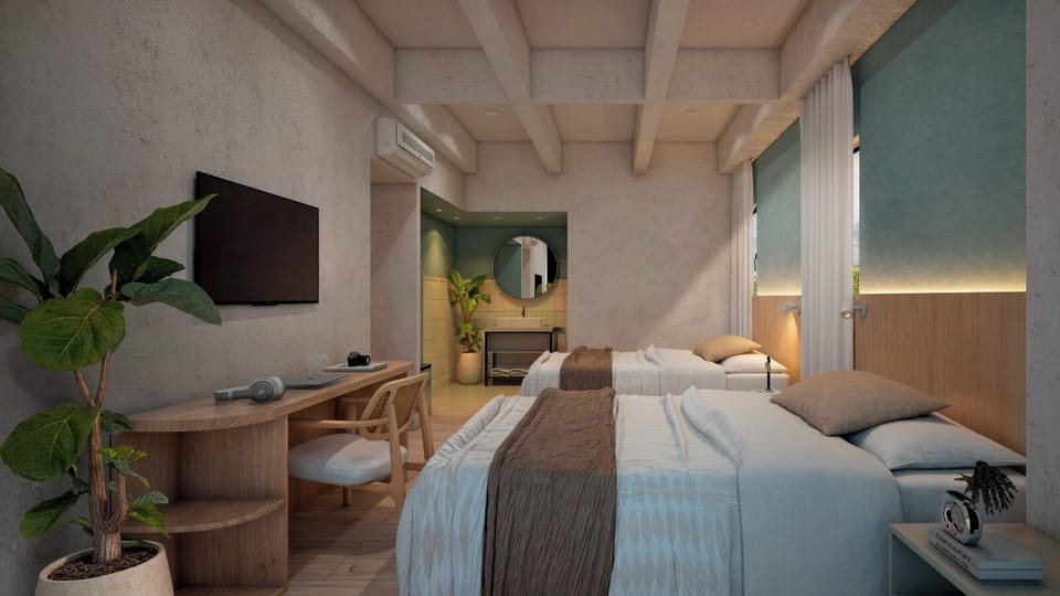Deluxe Twin Room, City View | Desk, laptop workspace, soundproofing, free WiFi