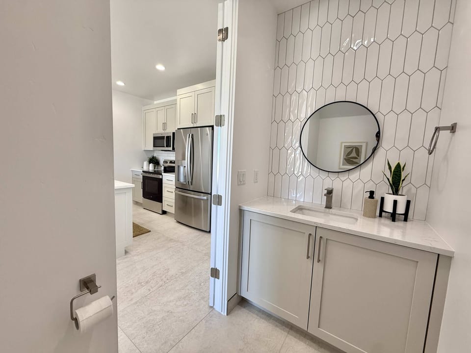 There is a half bath located just off the kitchen for your convenience
