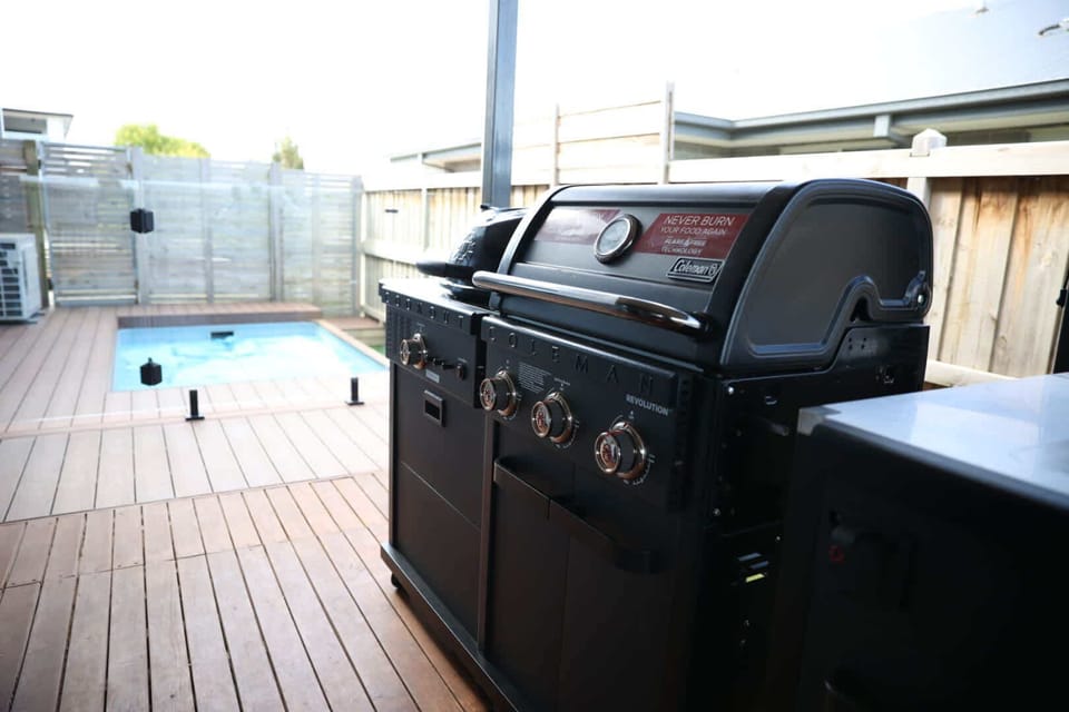 The sheltered outdoor area is perfect for a BBQ