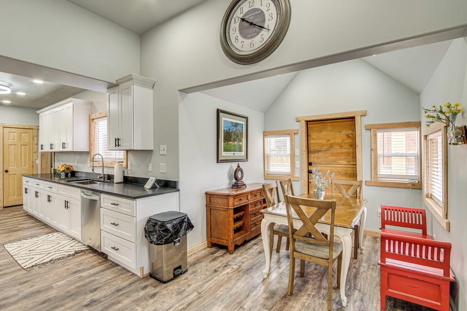 Dining Area | Dishware & Flatware | Central A/C & Heat | 1st Floor