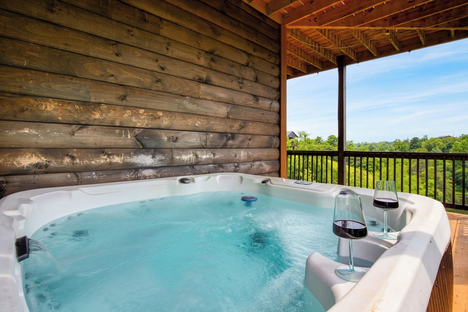 Picturesque views from your hot tub.