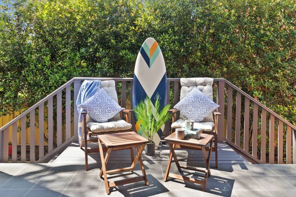 Outdoor porch with relaxing sitting area