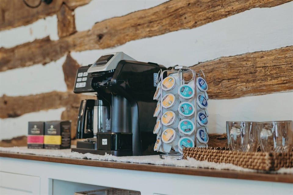 The coffee bar will be everyone's favorite part of the home in the morning.
This is one of two coffee makers available to guests.