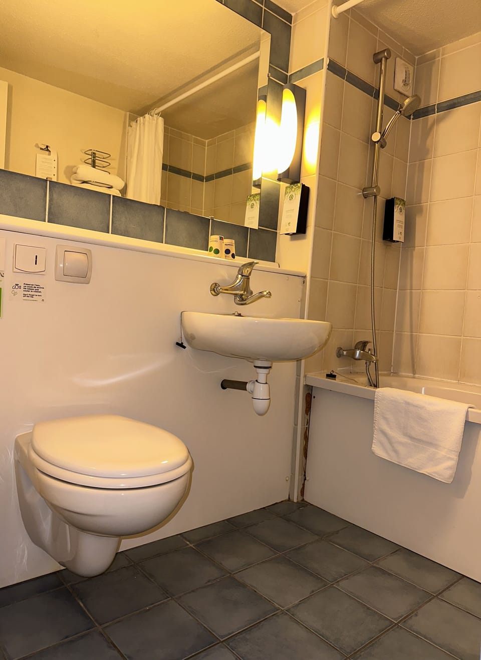 Eco-friendly toiletries, towels