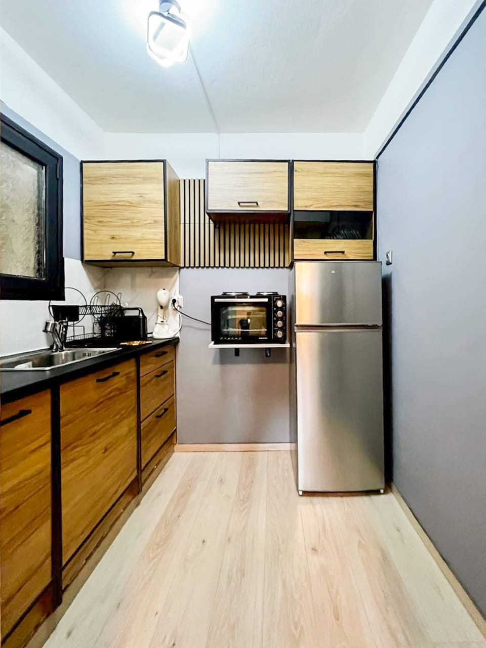 Bright and modern kitchen corner, perfect for preparing breakfast before heading out to explore