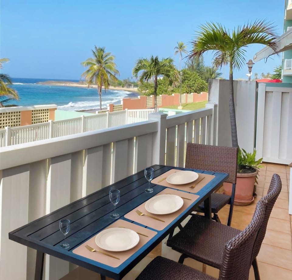 Enjoy ocean views from your private patio while dining or sipping coffee.