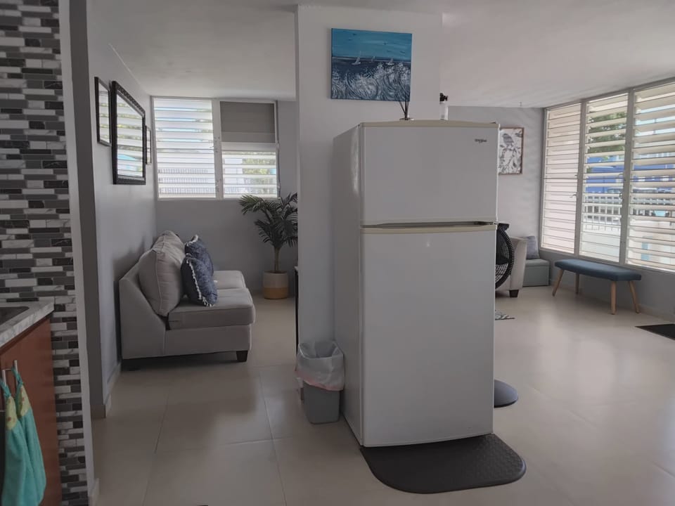 View of Refrigerator from First Floor Kitchen