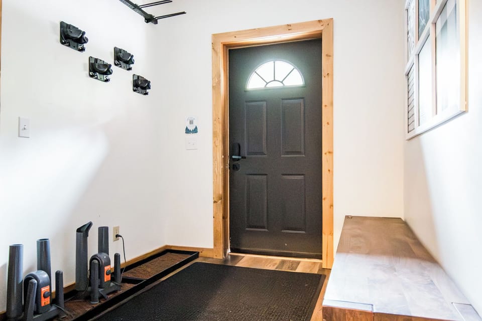 There's lots of space downstairs for all your gear, Boot dryers included!