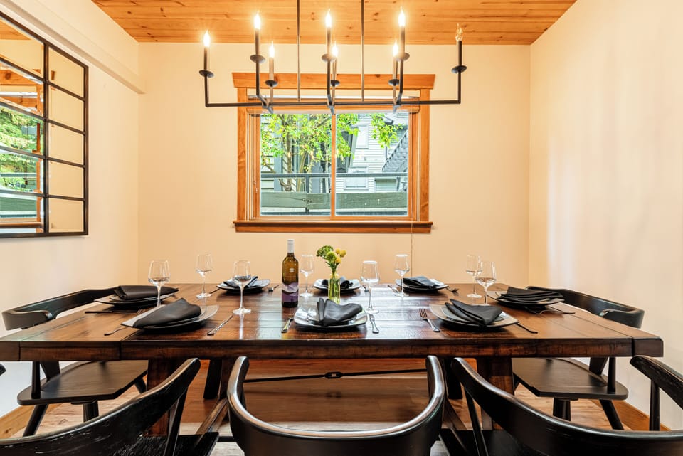 Dining Table ajacent to Kitchen and Living Room