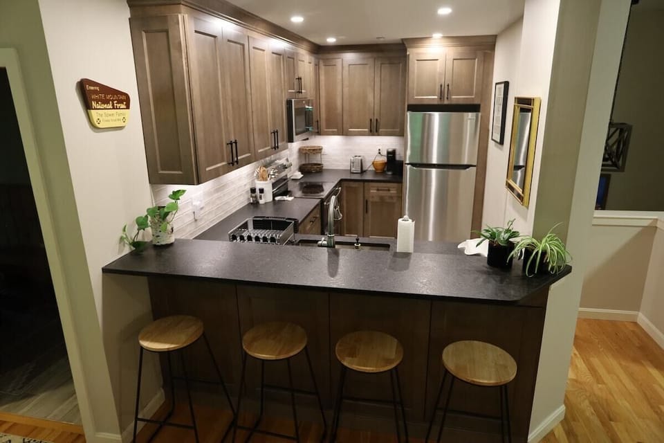 Fully equipped kitchen at Forest Knoll Condo in Waterville Valley, NH