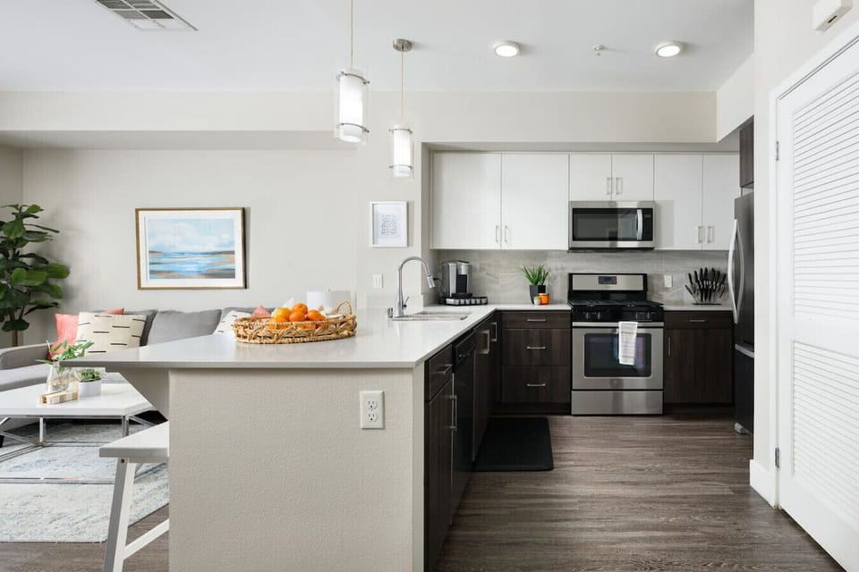 Enjoy dining in with our stylish, well-equipped kitchen.