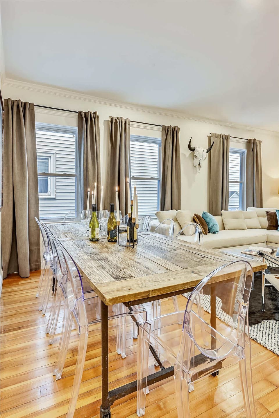 Unit 2 | Open Concept Dining Area | Chandelier | Second Floor
