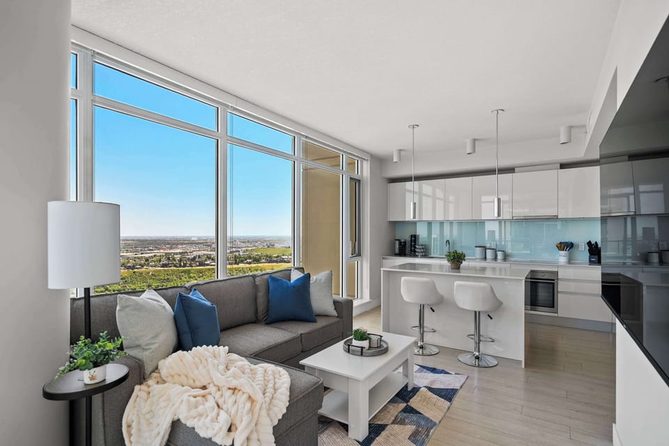 Open-Concept Living Room & Designer Kitchen
