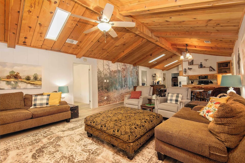 Beautiful and cozy open-concept living space, designed so everyone can be part of the fun and enjoy the gathering together.