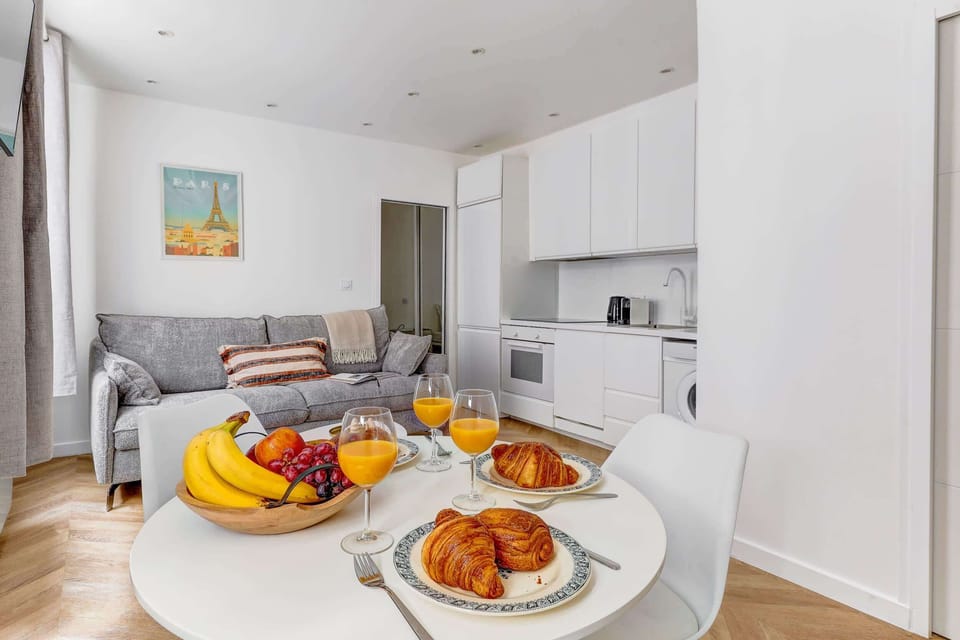 The open-plan living, kitchen and dining area