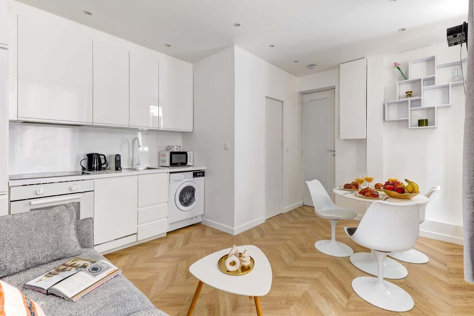 The open-plan living, kitchen and dining area