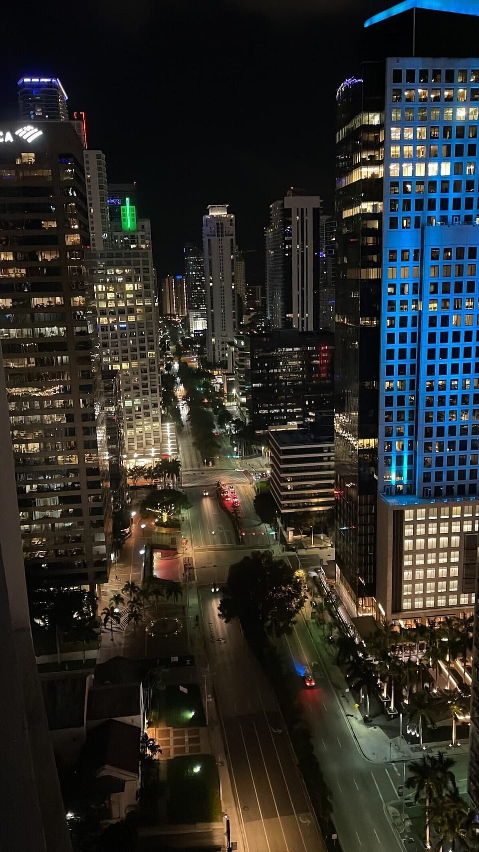Night view from the balcony, Brickell Ave