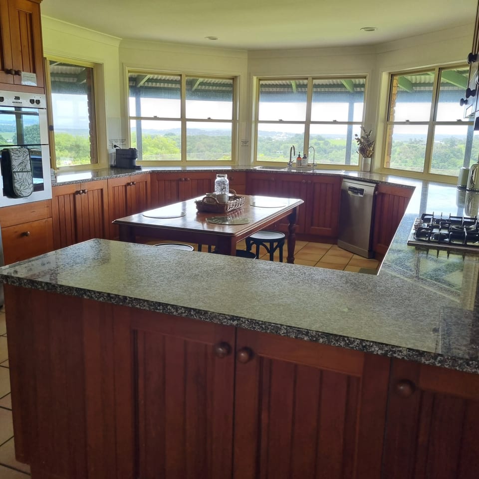 A large fully equipped kitchen - with a view!