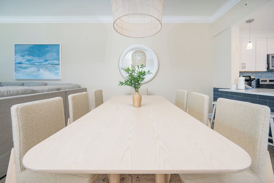Serene atmosphere for memorable meals in this inviting dining space