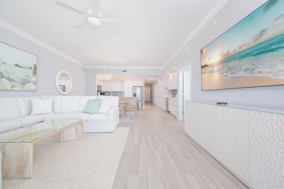 Relax in the spacious living area after a day of adventure and stream your favorite shows