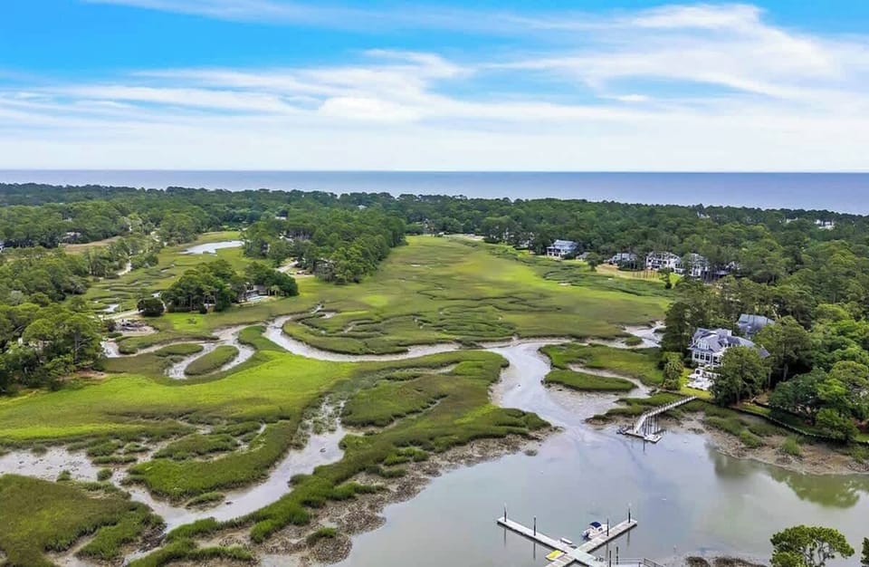 Aerial View Above Bluff Villas