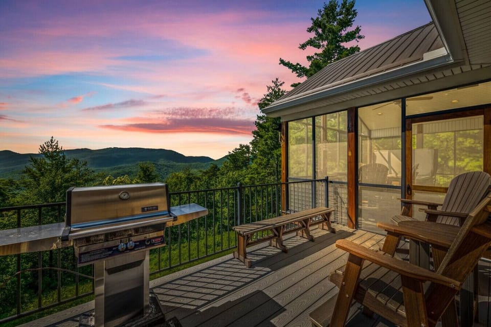 Fire up the grill and enjoy dinner with a view—this peaceful deck offers front-row seats to unforgettable mountain sunsets and fresh Smoky Mountain air.