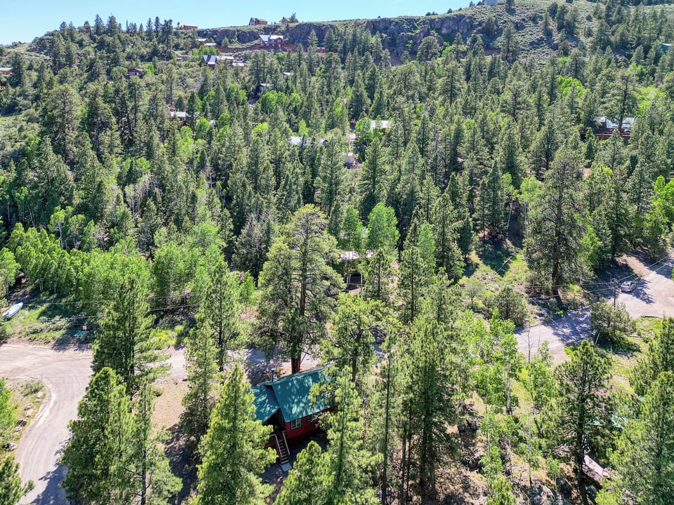 Areal view of The Reel Retreat and Panguitch Lake