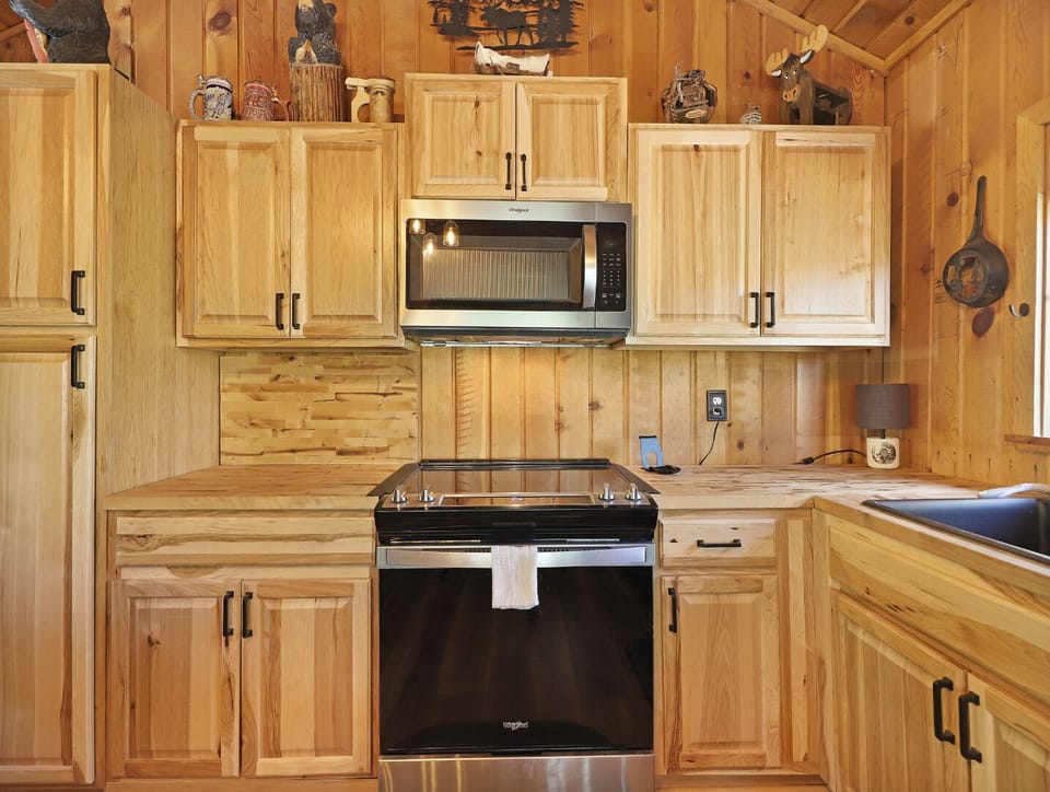 View of the fully loaded kitchen and modern appliances