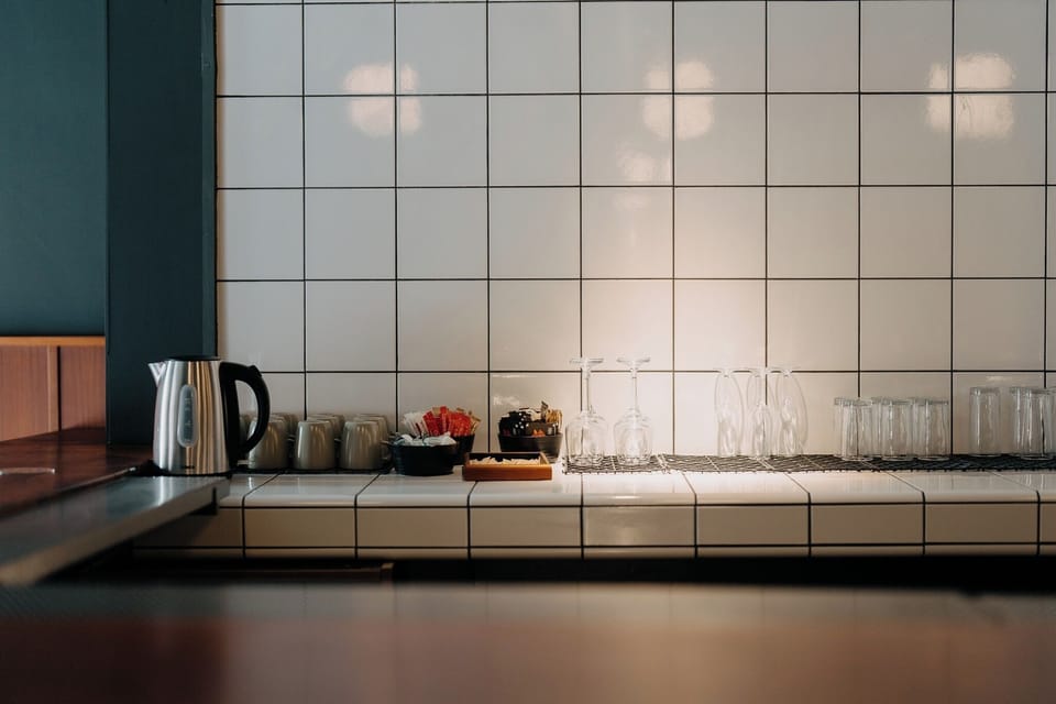 Fridge, electric kettle