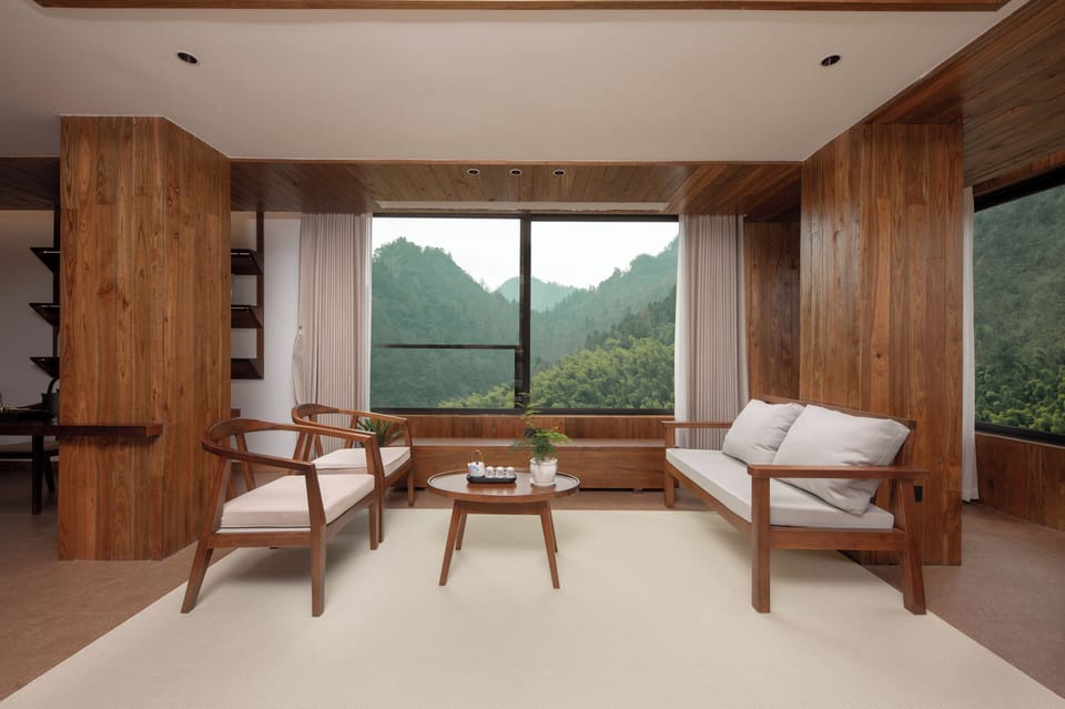 Family Quadruple Room, Multiple Beds, Private Bathroom, Hill View | Desk, laptop workspace, blackout drapes, soundproofing