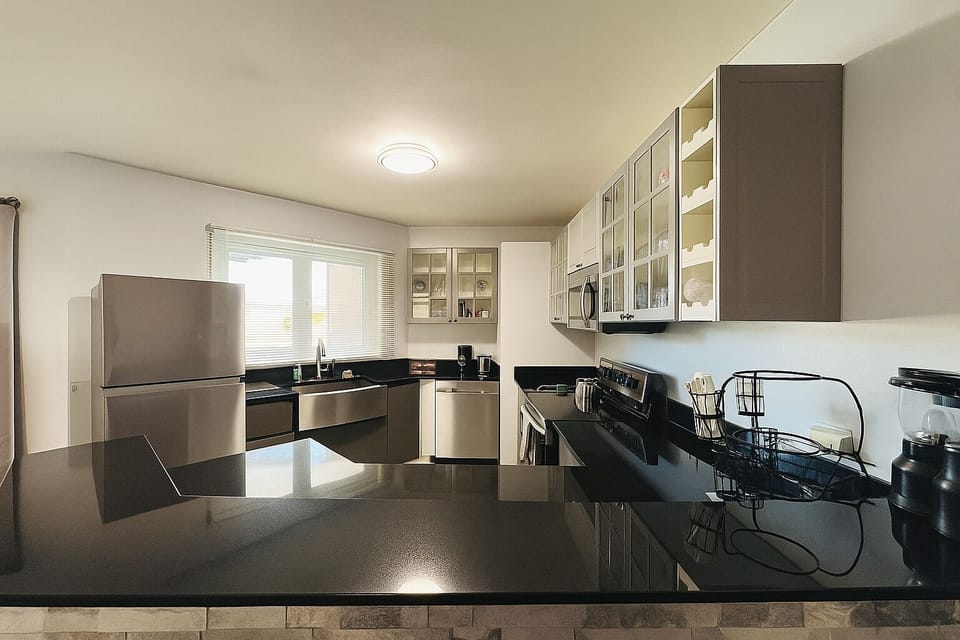 Kitchen with modern appliances and everything you need. Cook with pleasure