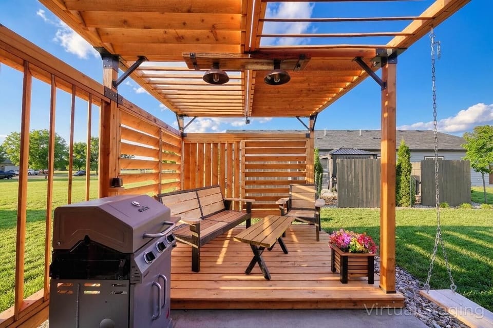 Outback on the pergola perfect place to sit back and enjoy the evening