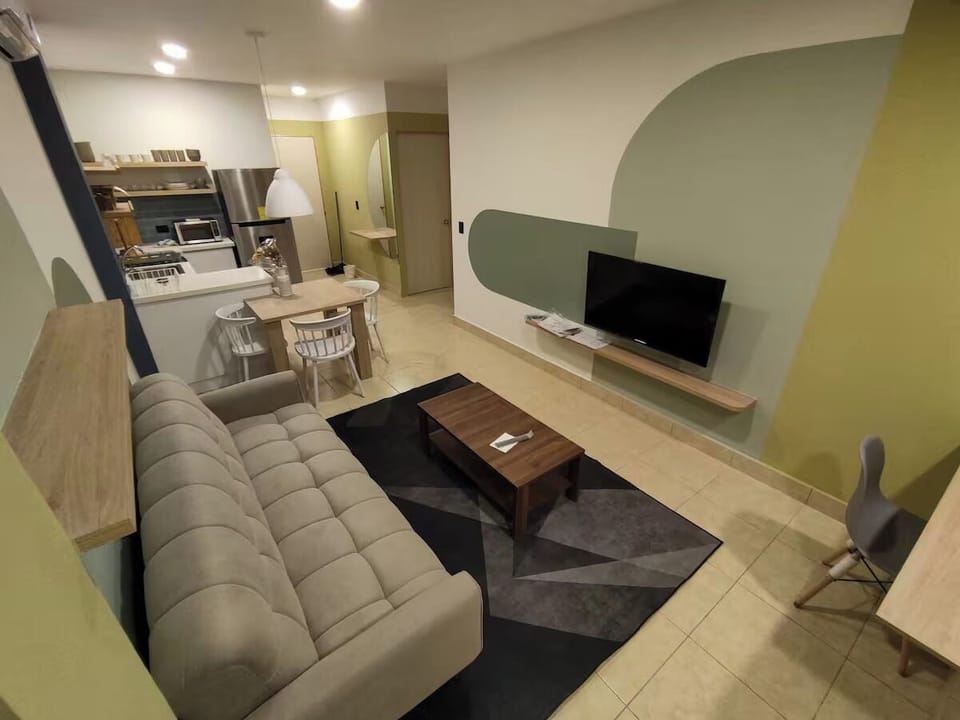 City Apartment, 2 Bedrooms, Air conditioning | Living area | Flat-screen TV