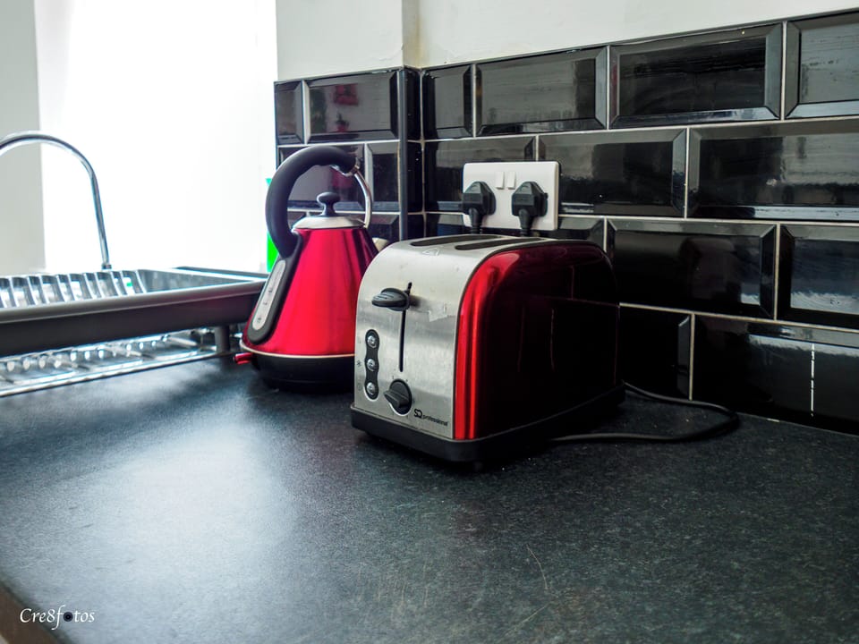 Shared fridge, microwave