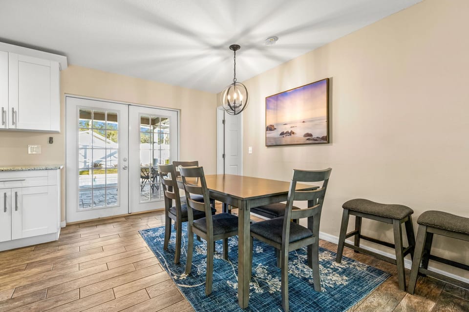 Just steps from the kitchen, you’ll find our inviting dining area — perfect for gathering, sharing meals, and making memories together.