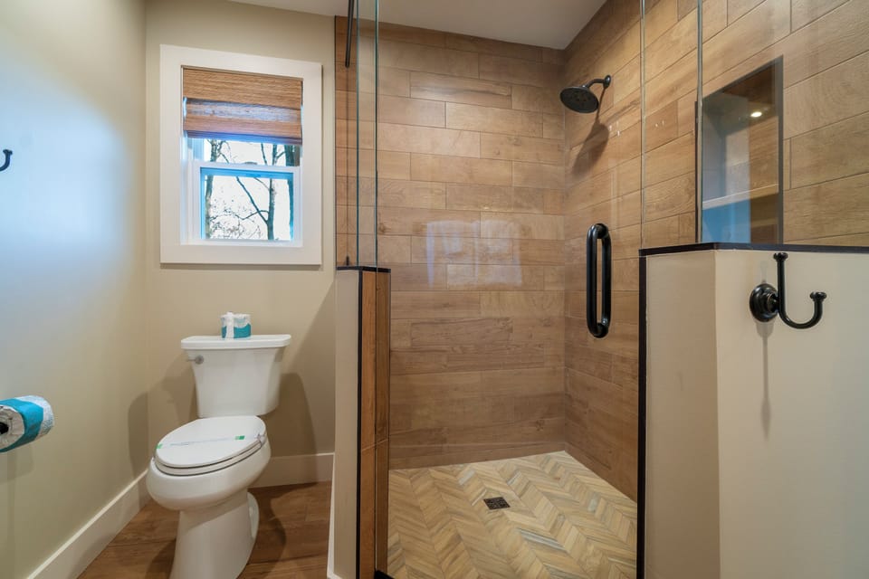 Hall bathroom with walk-in shower