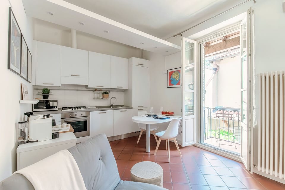 Apartment, Balcony | Private kitchen | Full-size fridge, microwave, oven, stovetop