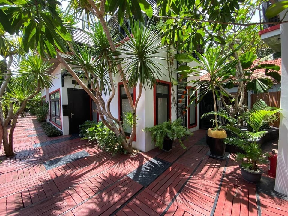 Outside the villa
