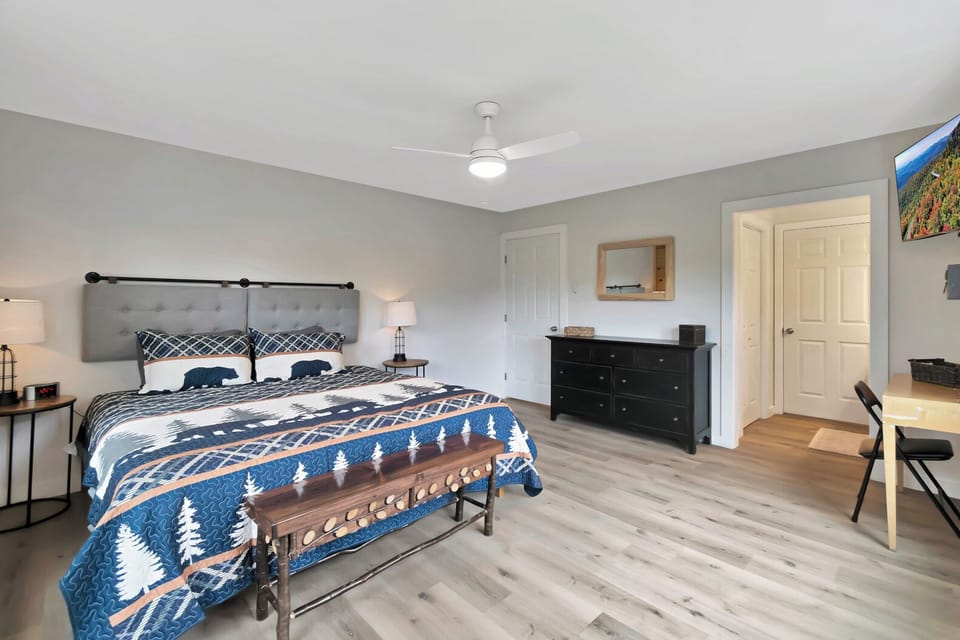Master suite with large dresser and closet