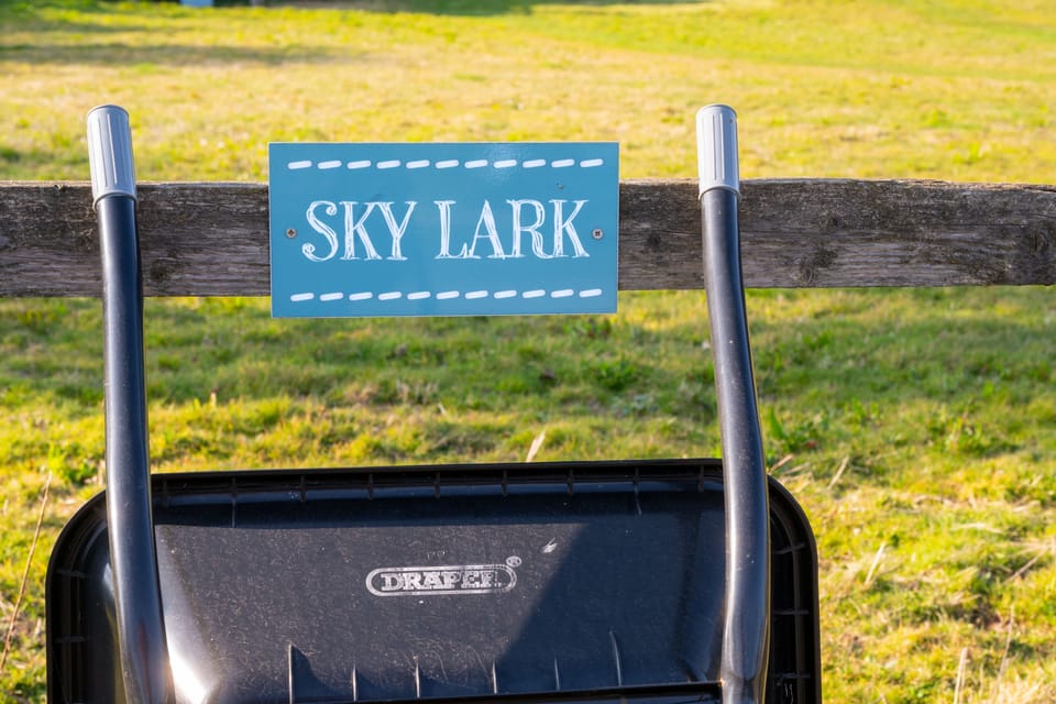Each tent comes with a wheelbarrow to carry your belongings and logs