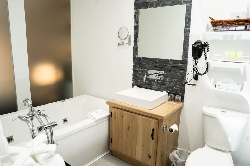 Free toiletries, hair dryer, towels