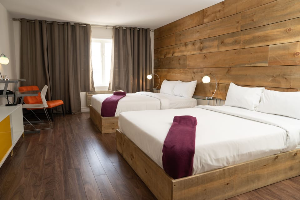 Deluxe Room, 2 Queen Beds | Desk, laptop workspace, iron/ironing board, free WiFi