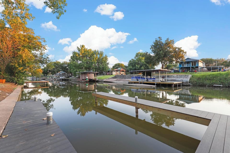 Private dock for lake access, lounging, or launching.

