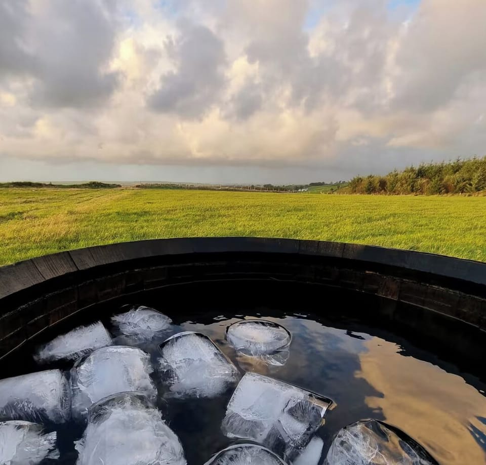 We prefer an ice-tub to a hot tub.  Do ask about our `Wild Spa', when you come to stay.