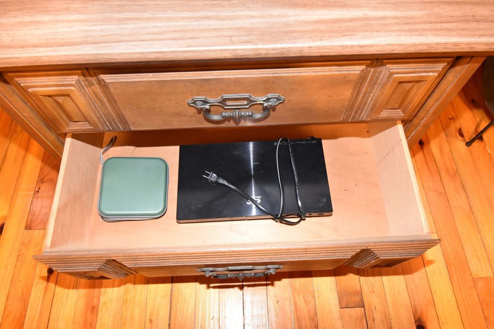 dvd player and small collection of movies