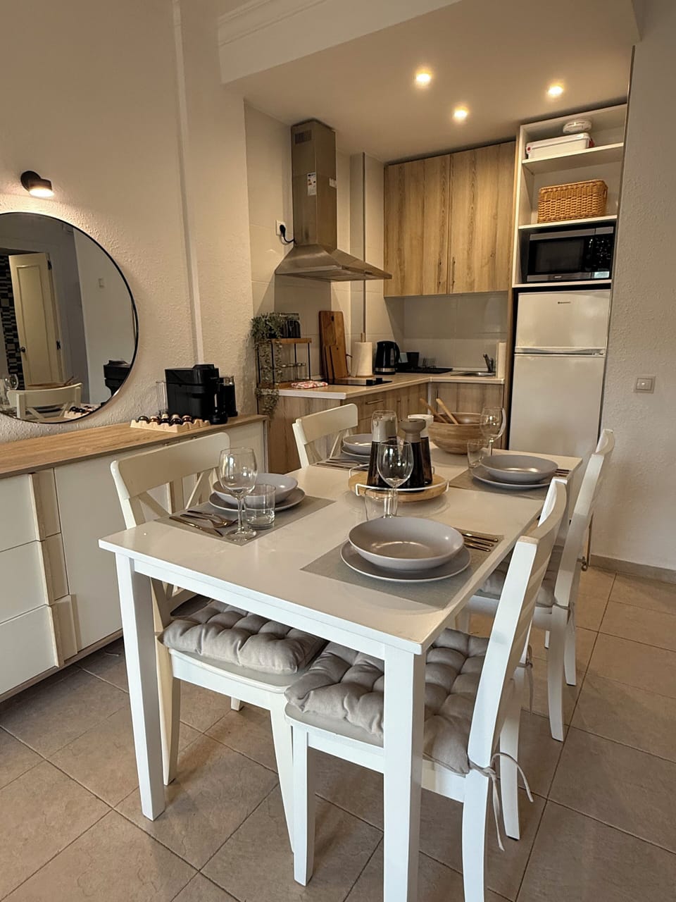 Dining area and kitchen