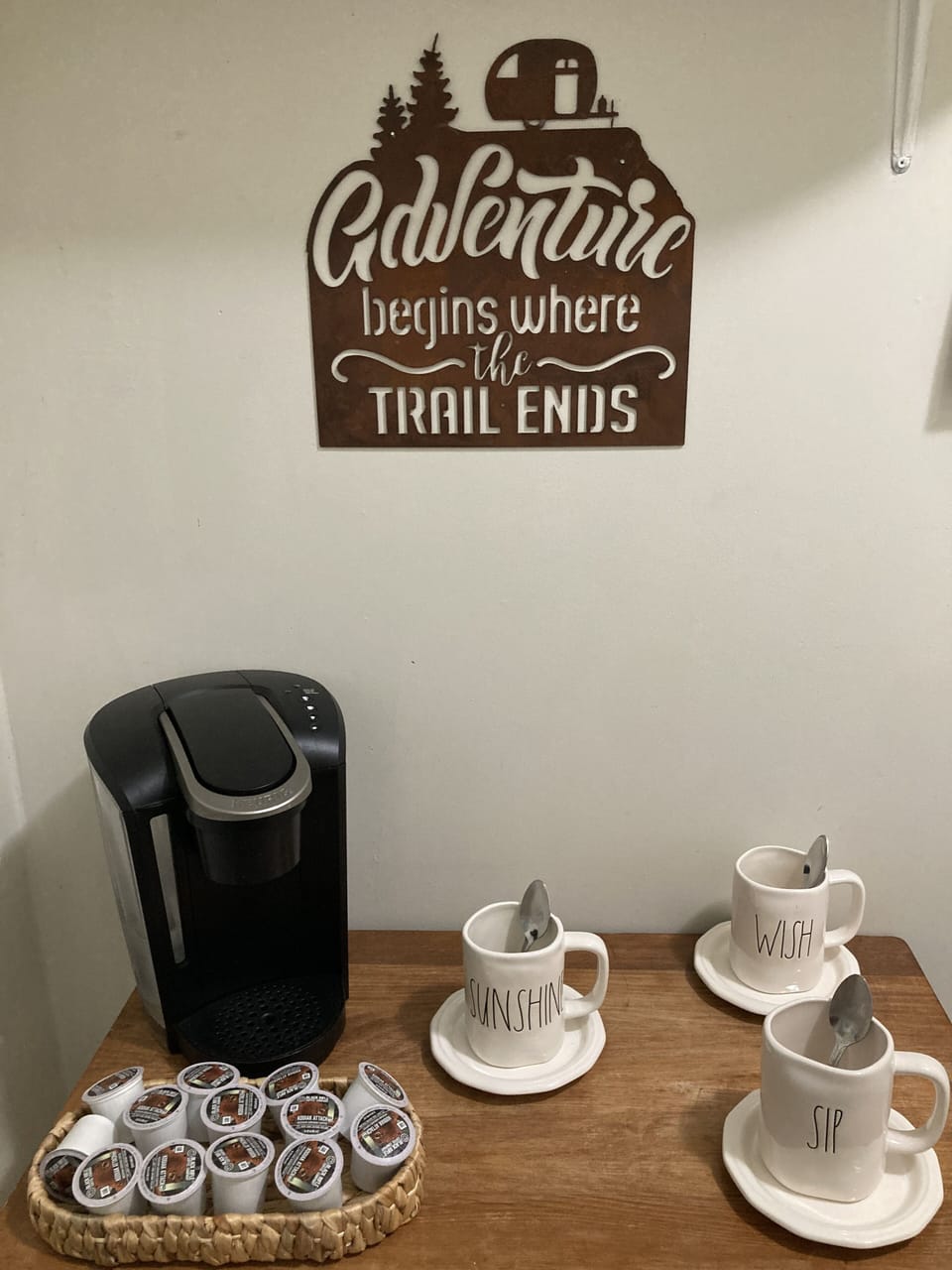 Full coffee bar includes coffee, creamer, sweeteners & hot chocolate :)