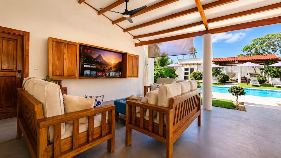 Enjoy movie nights with your family in a 65" T.V. with local cable. 