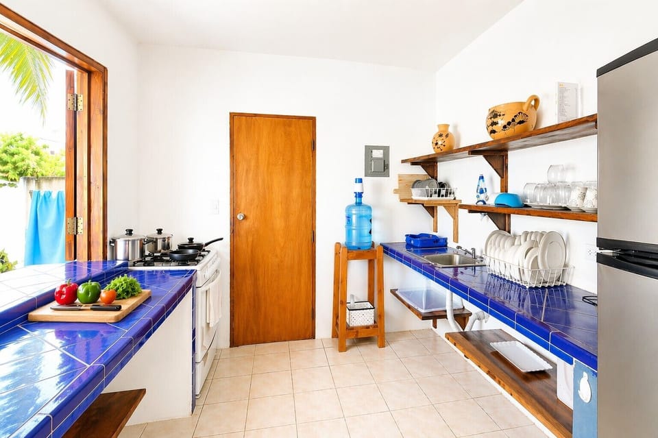 Ample space for cooking meals. Filtered drinking water provided.